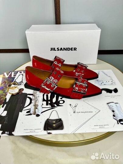 Балетки jil sander женские лак