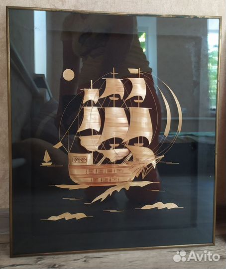 Панно из соломки, СССР 2шт