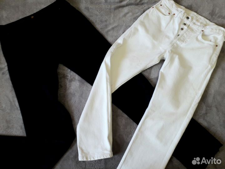 Брюки Черные / джинцы Levi,s белые