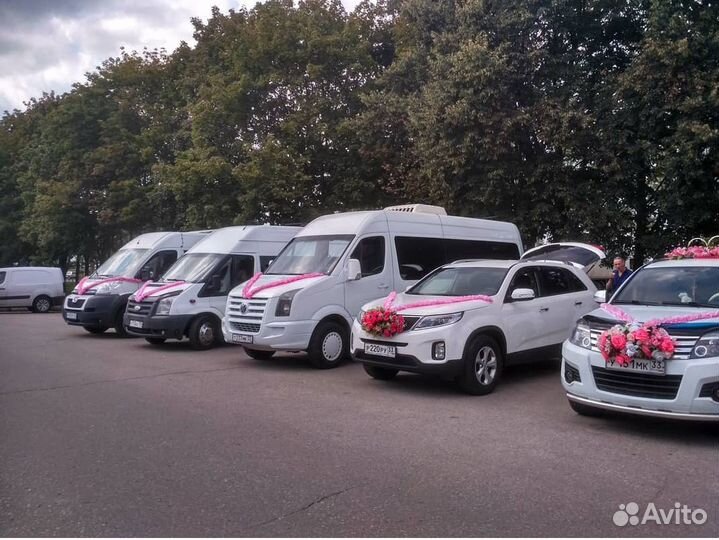 Автобусы и автомобили на свадьбу