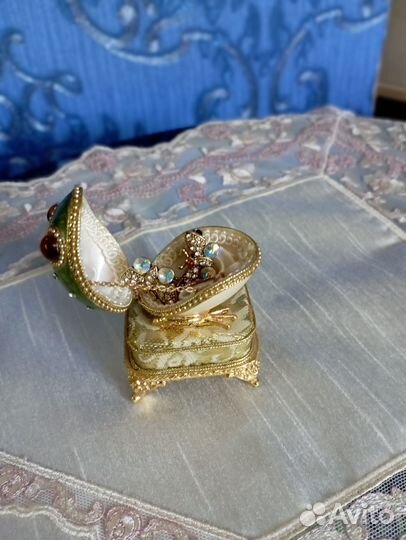 Мини-шкатулка в стиле «Фаберже» 3 х 4 см, Италия