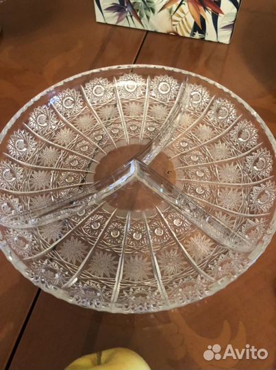 Хрустальная менажница Чехия