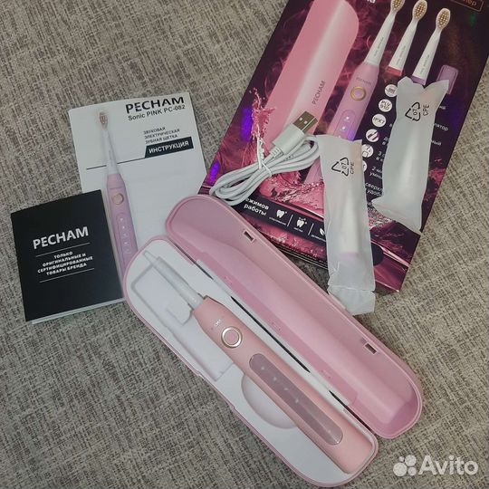 Электрическая зубная щетка pecham Sonic розовая