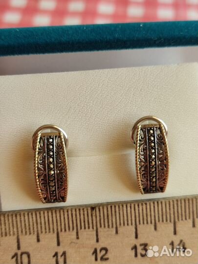 Серьги, колье, марказиты, танзанит