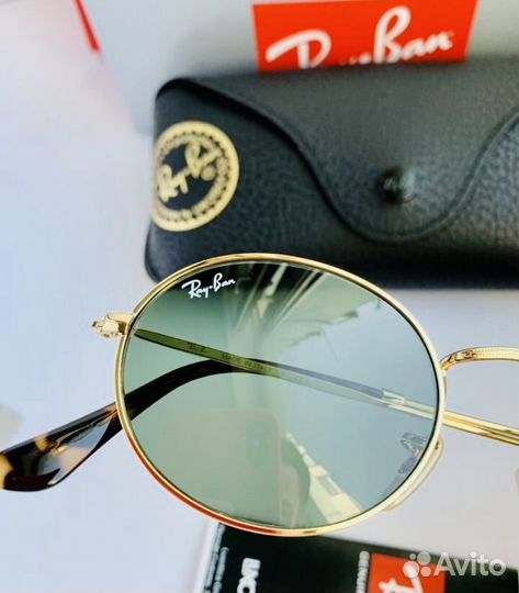 Очки ray ban oval зеленые