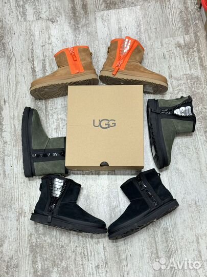 Угги UGG classic mini zipper tape logo