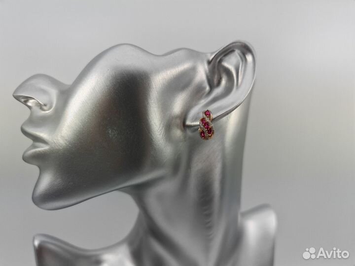 Золотые Серьги 585 пробы с бриллиантами. Рассрочка