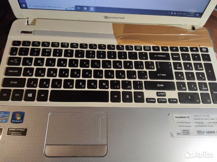 Ноутбук Packard Bell EasyNote TS44 на запчасти