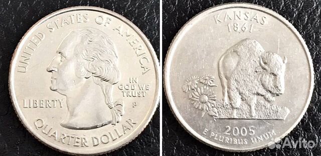 Квотер 2005 P Kansas Буффало XF