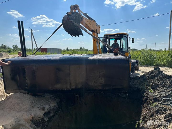 Септик с установкой жб кольца и металл