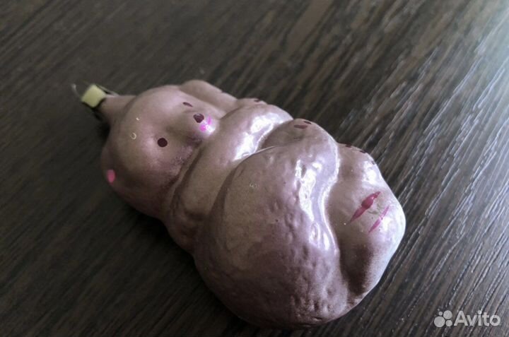 Винтажная елочная игрушка Коала на дереве СССР