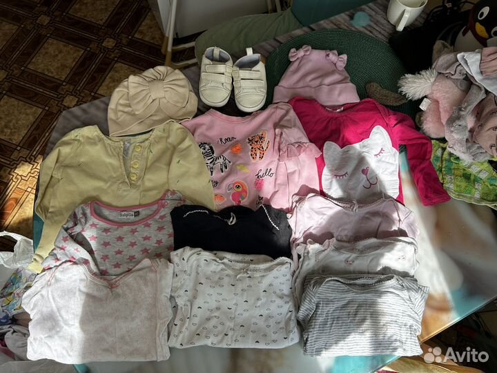 Большой Пакет одежды для девочки 74 80 + обувь