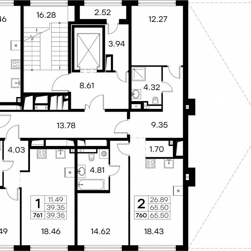 2-к. квартира, 66,4 м², 2/19 эт.