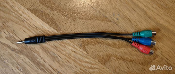 Провод 3.5 jack - 3xRCA (мама), 21см