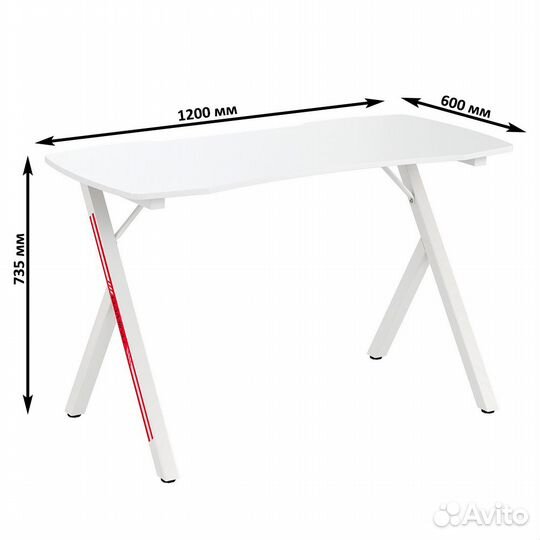 Два игровых компьютерных стола Мебель-24 GT-2310 белый, 240х60х73 см, столешница мдф