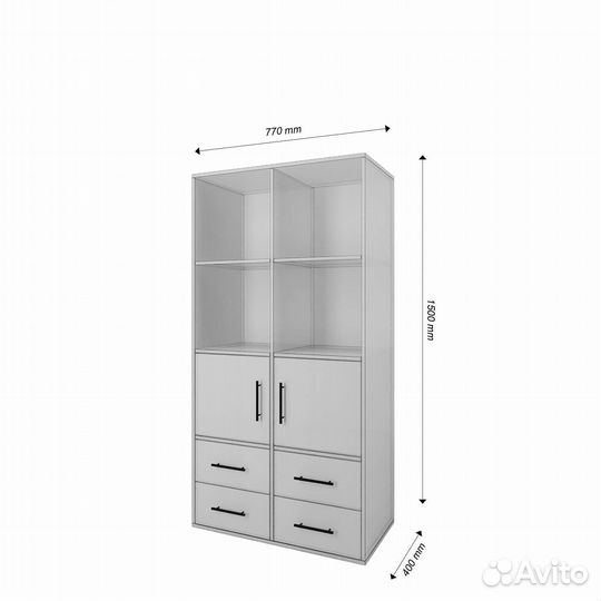 Стеллаж Балк-200io сосна белая деревянный полки