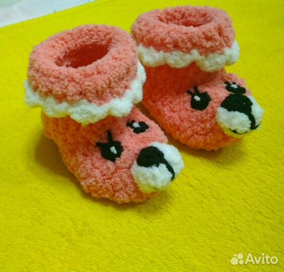 Пинетки для новорожденных мишки
