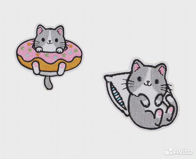 Термонашивки кошки пончик нашивки