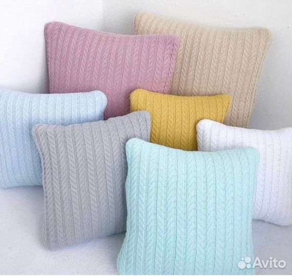 Ткань для пледа/покрывала вязаное пике косичка