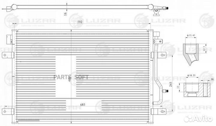 Радиатор кондиционера Ауди A4 00