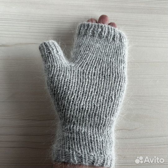 Митенки вязаные из пуха норки