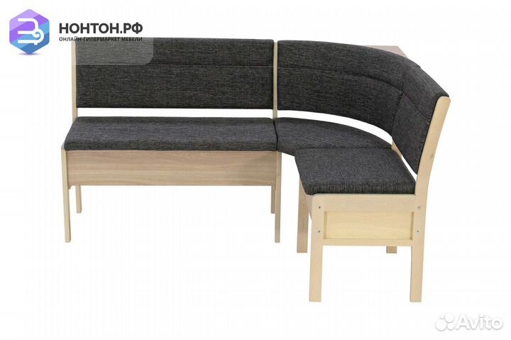 Кухонный угловой диван Этюд облегченный 2-1 серый