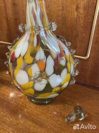 Графин, штоф из цветного стекла СССР