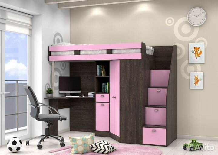 Детская кровать-чердак 6 много вариантов расцветки