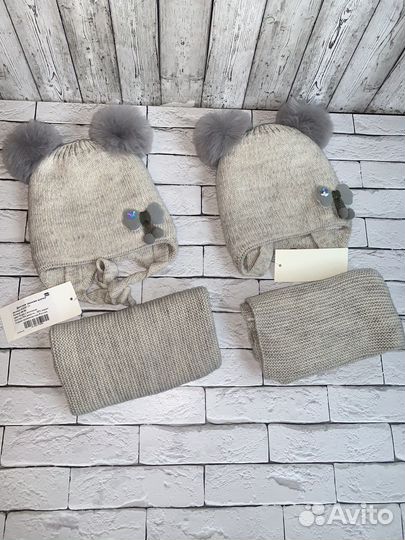 Комплект шапка и снуд. Новые