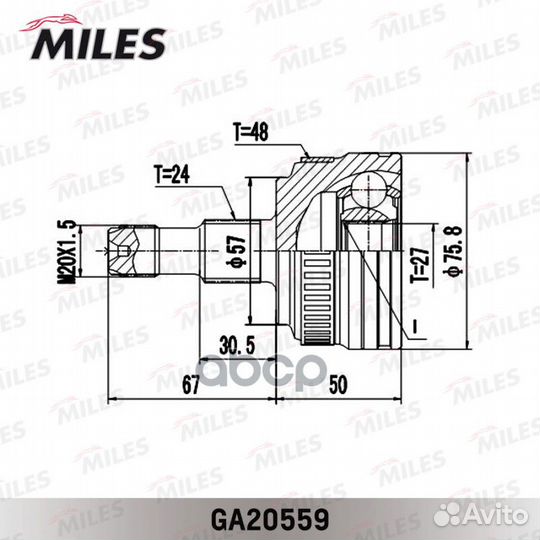 Шрус наружний GA20559 Miles