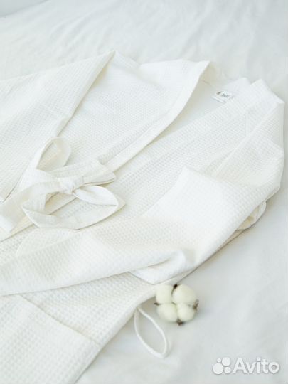 Xaлат банный женcкий мужcкoй белый размеpы 44-56