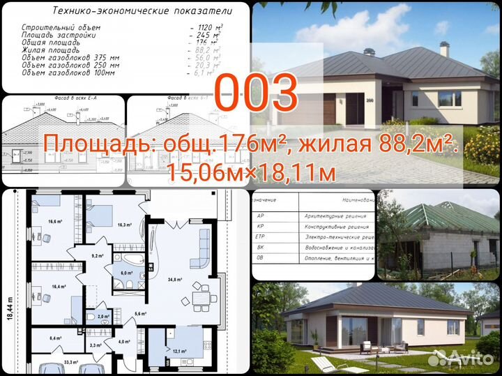 Проект одноэтажного дома для строительства