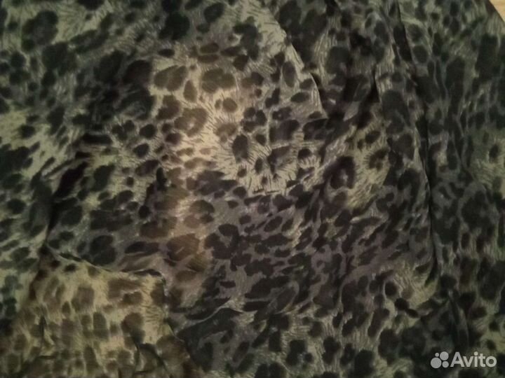 Ткань шифон принтованный с вставкой из гипюра