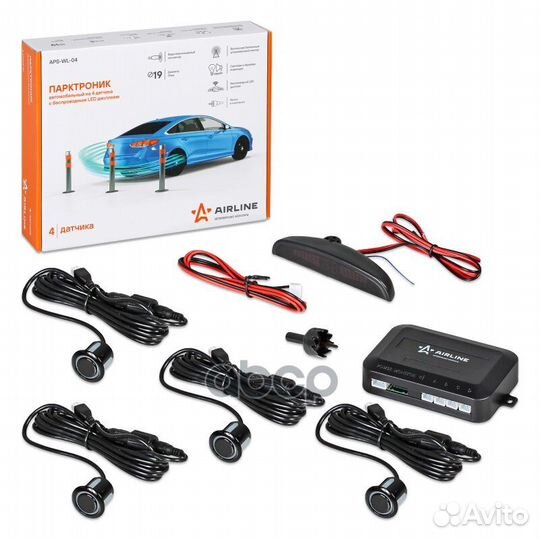 Парктроник на 4 датчика (черные) беспроводной