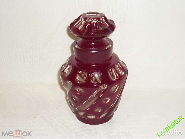 Чайница русское рубиновое стекло бахметьевский сз