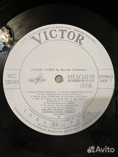G. Sandler/Leningrad Radio Chorus-Choral Works LP