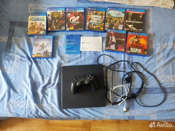 Sony PS4 slim 500gb + диски