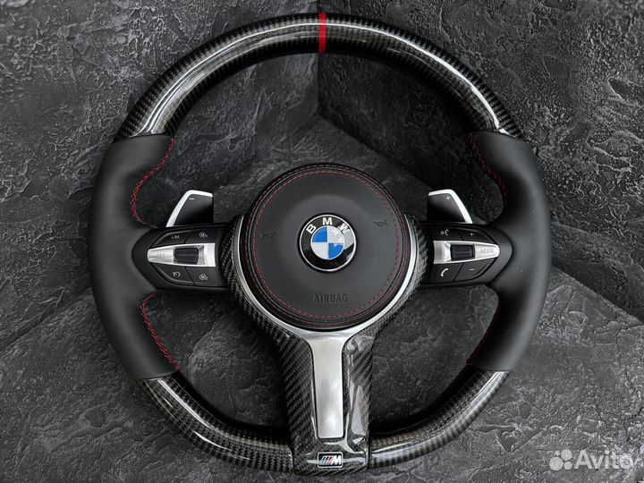 Рули BMW F серии. Строчка, подогрев, карбон Арт Т138486924