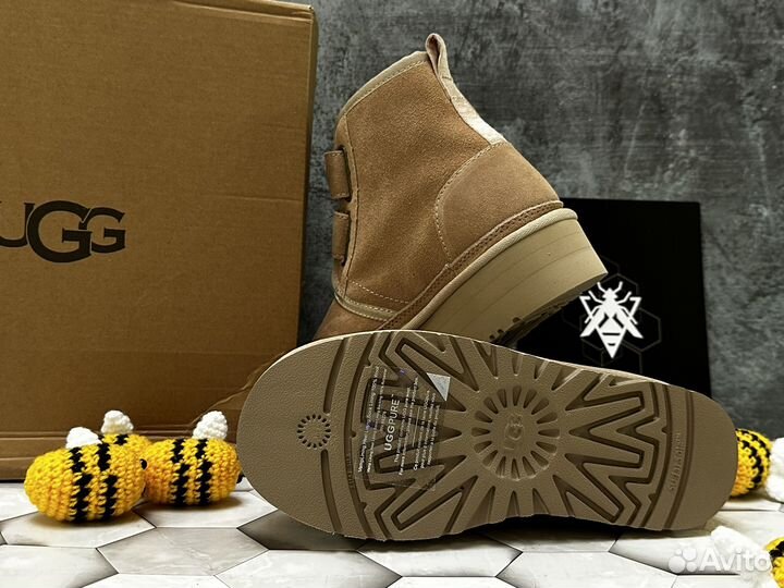 Ugg женские на платформе с мехом Бежевый