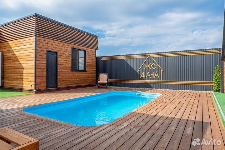 Русская баня на дровах с бассейном