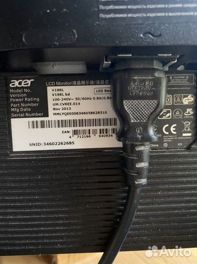 Монитор Acer V196L Bb