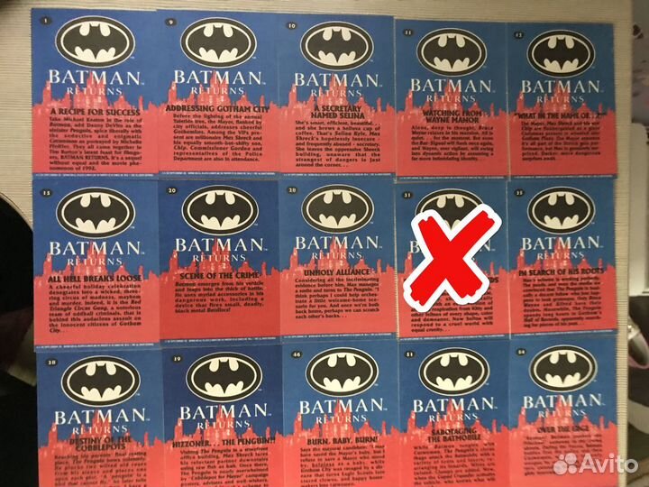 Карточки Topps Batman Returns Бэтмен возвращается