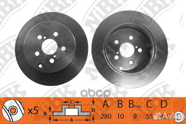 Диск тормозной зад RN1201 RN1201 NiBK