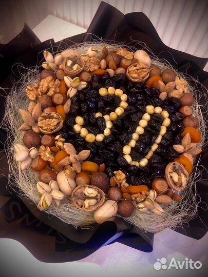 Съедобные букеты из сухофруктов, ореховые букеты