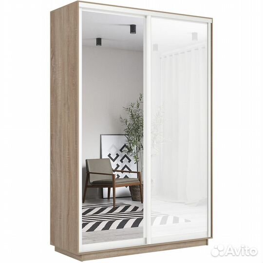 Шкаф-купе 2-дверный шкаф Оптим Двери Зеркало Стекл