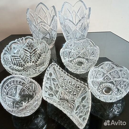 Ваза хрустальная СССР, конфетница