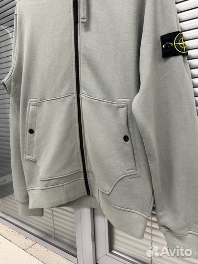 Кофта зип худи Stone Island светло-зеленая