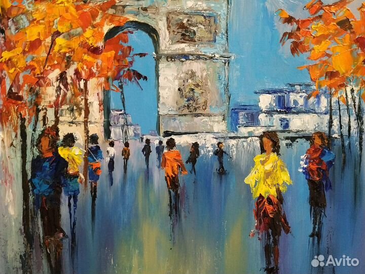 Картина маслом городской пейзаж