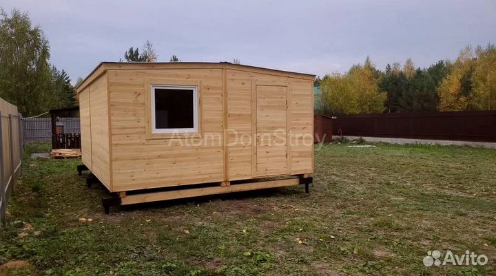 Вагончик бытовка строительная с установкой