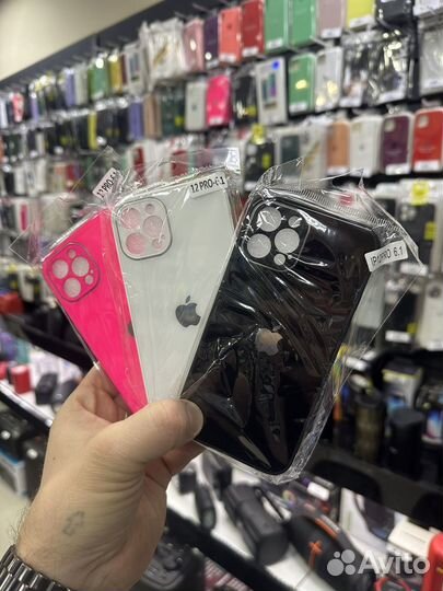 Чехол на iPhone 12 pro стеклянный